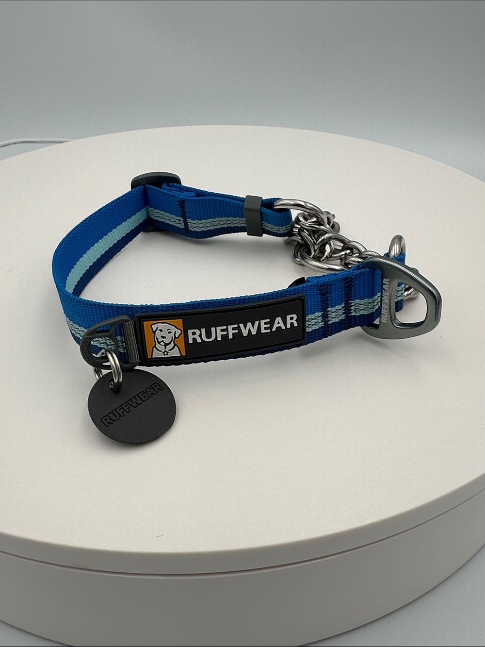 Ruffwear Blue and Light Blue Striped Martingale Collar 11-14 inches, 28-36 cm - Picture 2 of 6